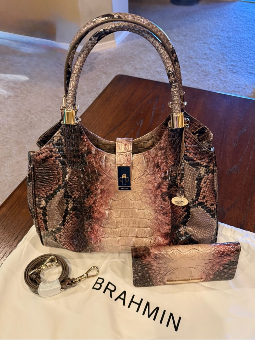 Brahmin Diamondback Ombré Celia Satchel with Ady Wallet